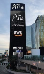 Aria hotel welcomes AWS sign pic