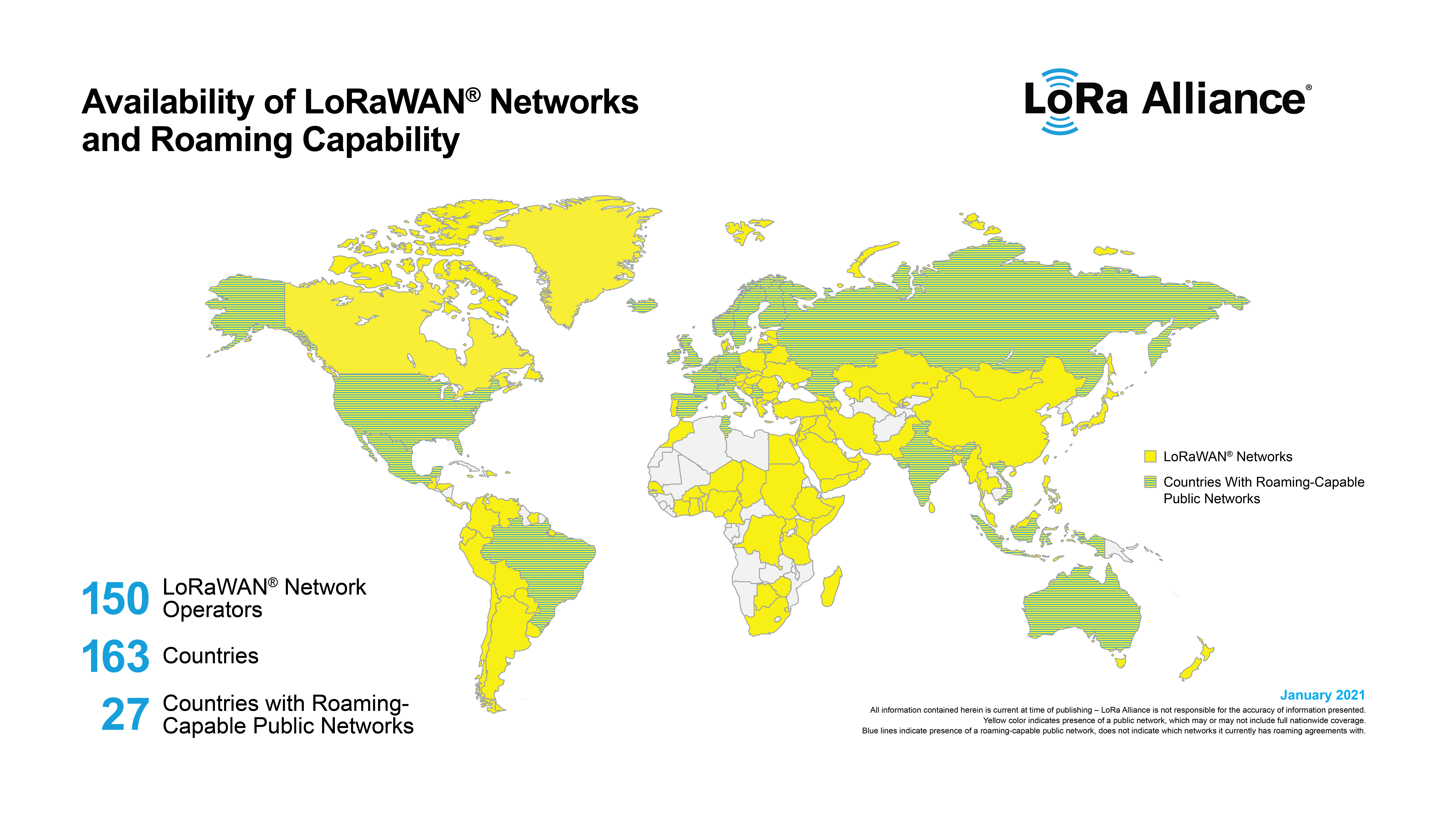 LoRaWAN Global Network Coverage Map