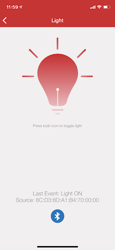 Light on app screen