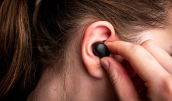 Black Earbuds Built With Bluetooth Wireless Product Design