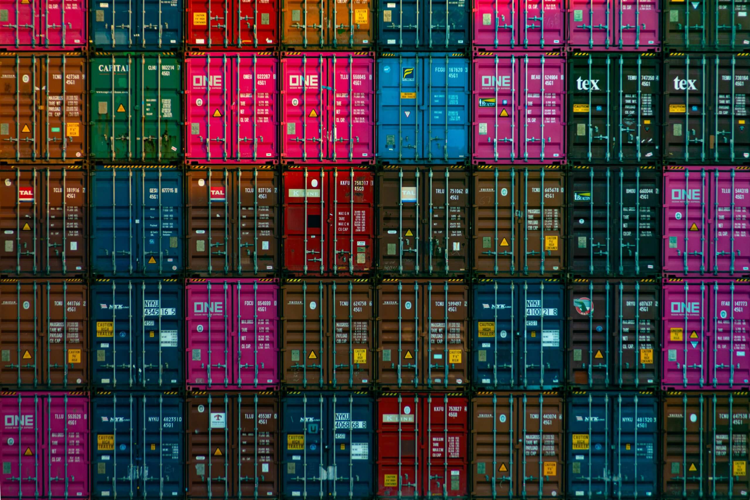 containerized toolchain image showing grid of shipping containers