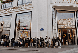 group of people standing in line