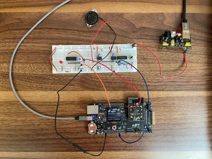 breadboard wired to amazon sidewalk dev kit